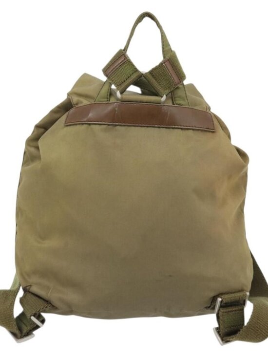 PRADA Backpack Nylon Khaki Silver Auth main image 5